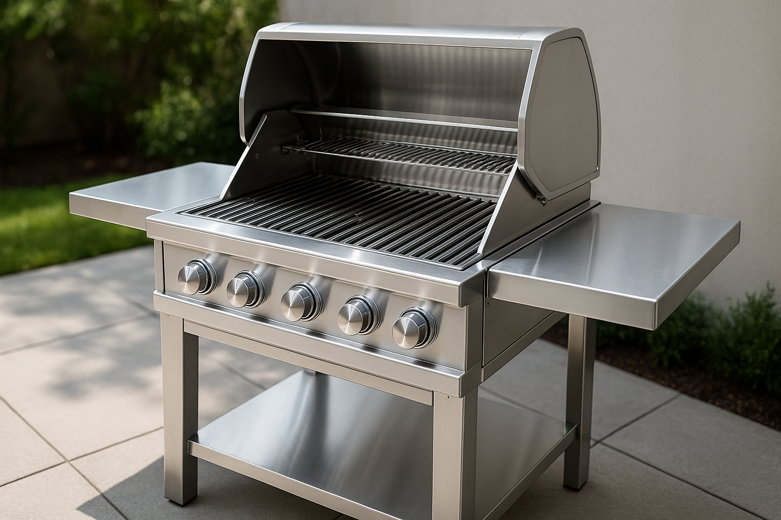 Stainless steel bbq with stainless steel grill